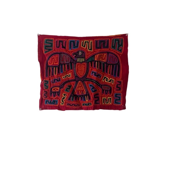 Handmade Other - Vintage Hand Sewn Panama Mola Kuna Wall Hanging Eagle Appliqué Folk Art Textile
